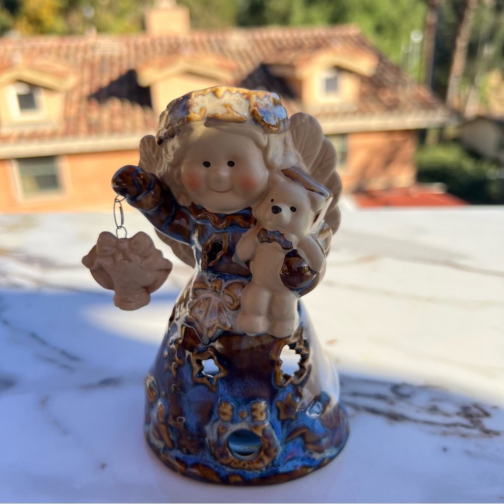 Angel votive candle figurine withh a teddy bear 🧸 votive holder